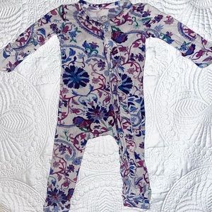 Posh Peanut NB Purple Floral Long Sleeve Outfit